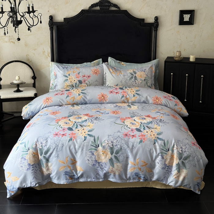 91家纺网 家纺一手货源 找家纺 桔禾家纺 2025新款田园花卉小清新直播加厚植物羊绒四件套高克重磨毛跨境四件套 大量现货 花开倾城