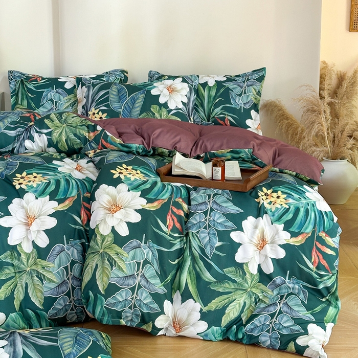 91家纺网 家纺一手货源 找家纺 桔禾家纺 2025新款田园花卉小清新直播加厚植物羊绒四件套高克重磨毛跨境四件套 大量现货 塞纳森遥