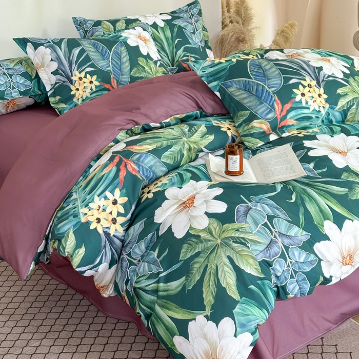 91家纺网 家纺一手货源 找家纺 桔禾家纺 2025新款田园花卉小清新直播加厚植物羊绒四件套高克重磨毛跨境四件套 大量现货 塞纳森遥