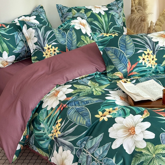 91家纺网 家纺一手货源 找家纺 桔禾家纺 2025新款田园花卉小清新直播加厚植物羊绒四件套高克重磨毛跨境四件套 大量现货 塞纳森遥