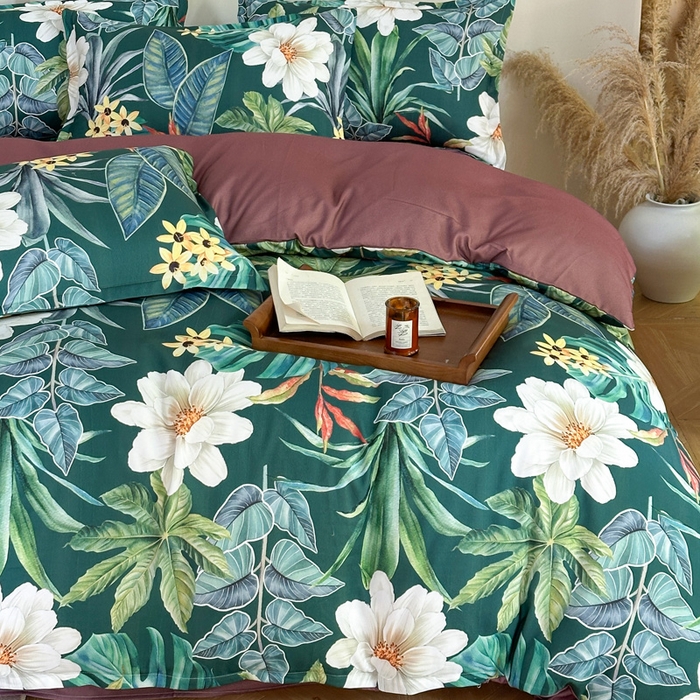 91家纺网 家纺一手货源 找家纺 桔禾家纺 2025新款田园花卉小清新直播加厚植物羊绒四件套高克重磨毛跨境四件套 大量现货 塞纳森遥