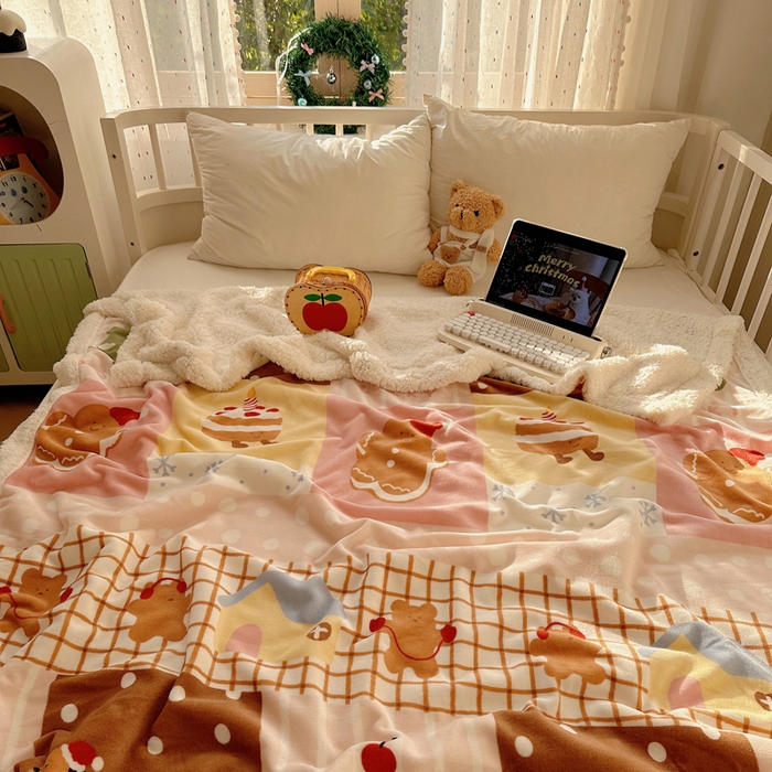 桃子家居 2025新款A类ins圣诞新年秋冬限定款加厚牛奶绒羊羔绒毛毯多功能毯 绒毛毯-MT小腊肠