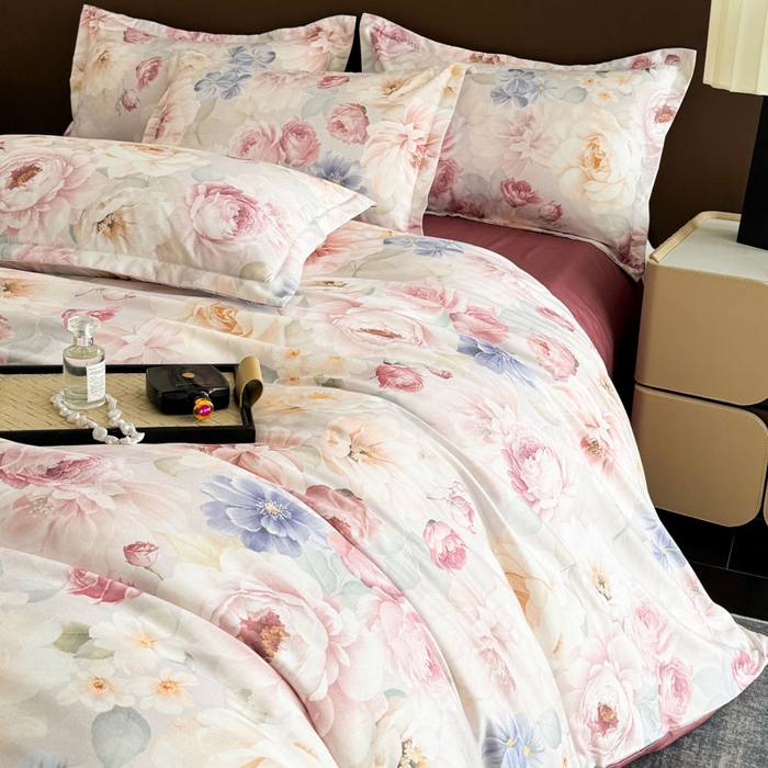 91家纺网 家纺一手货源 找家纺 桔禾家纺 2025新款田园花卉小清新直播加厚植物羊绒四件套高克重磨毛跨境四件套 大量现货 爱在深秋