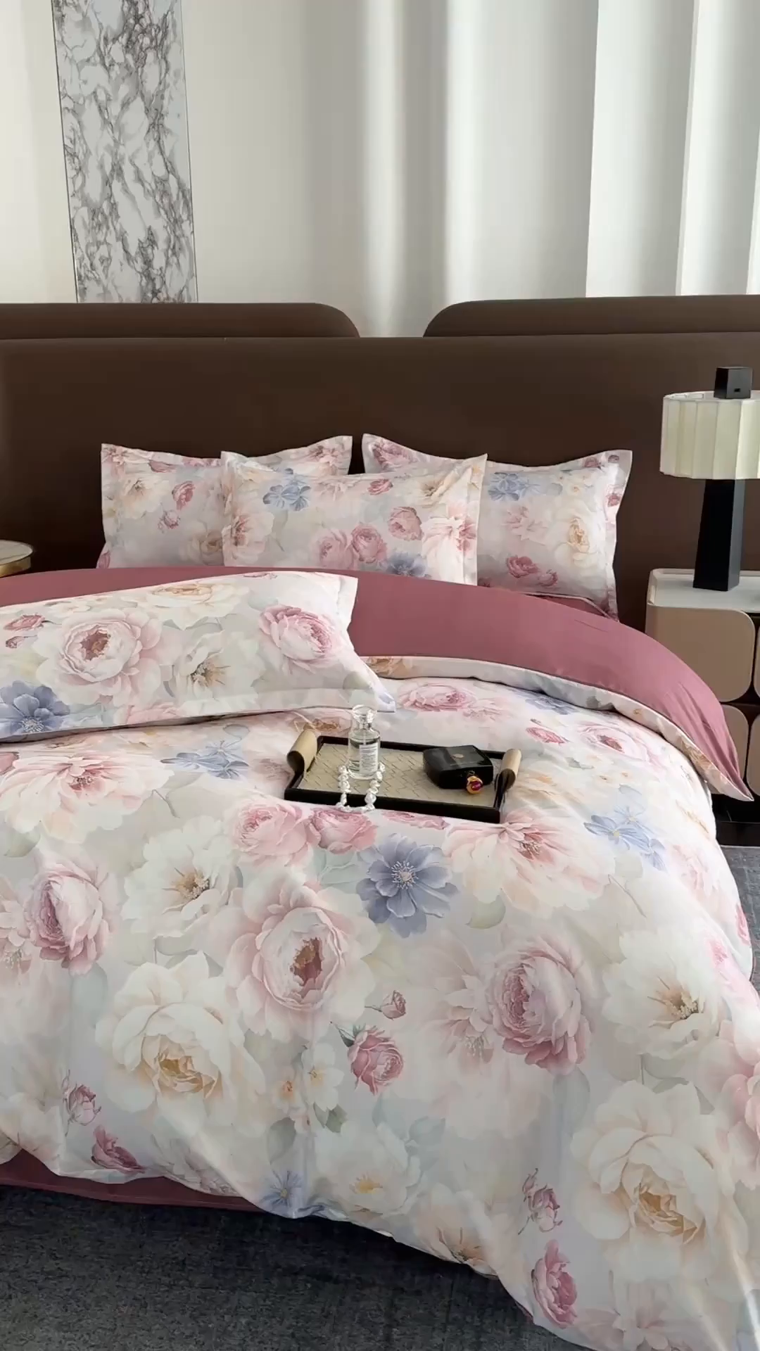 91家纺网 家纺一手货源 找家纺 桔禾家纺 2025新款田园花卉小清新直播加厚植物羊绒四件套高克重磨毛跨境四件套 大量现货 爱在深秋