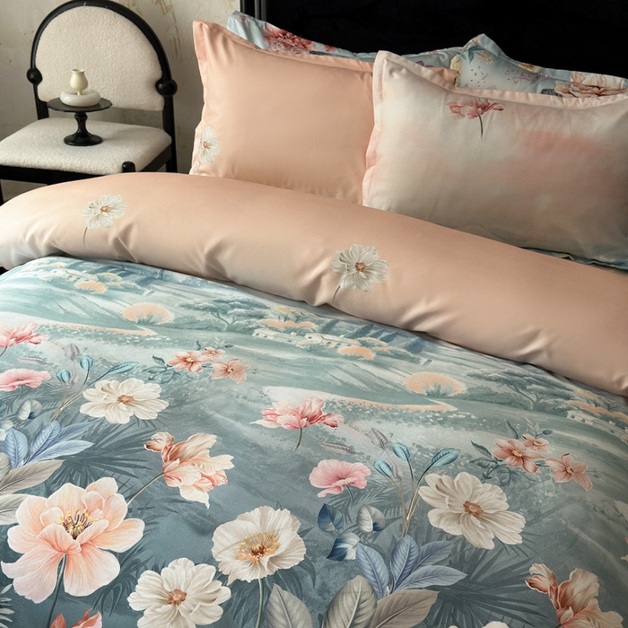 91家纺网 家纺一手货源 找家纺 桔禾家纺 2025新款田园花卉小清新直播加厚植物羊绒四件套高克重磨毛跨境四件套 大量现货 怡人花海