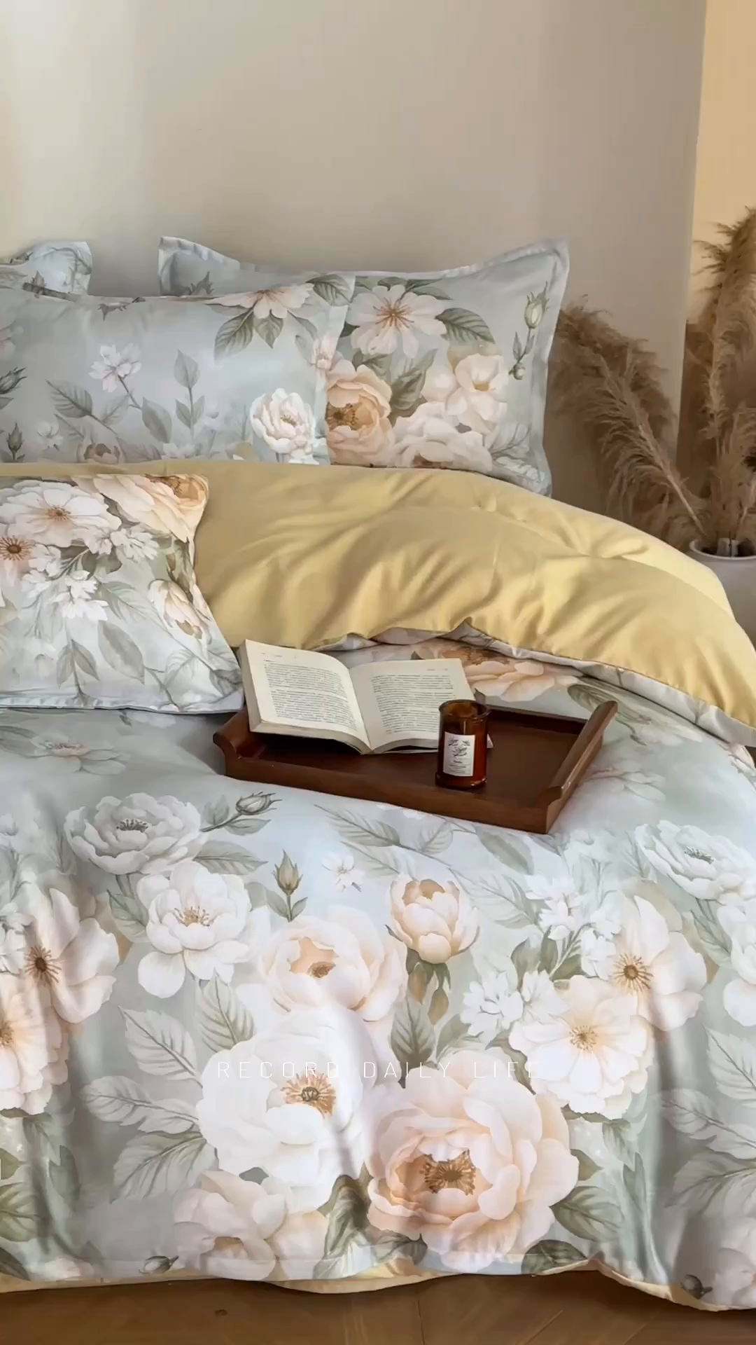 91家纺网 家纺一手货源 找家纺 桔禾家纺 2025新款田园花卉小清新直播加厚植物羊绒四件套高克重磨毛跨境四件套 大量现货 繁花田薇