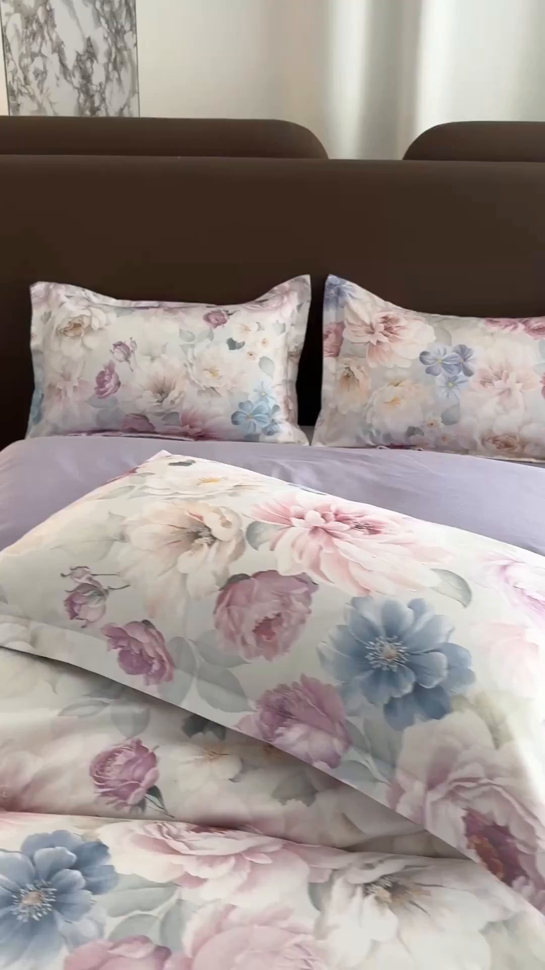 91家纺网 家纺一手货源 找家纺 桔禾家纺 2025新款田园花卉小清新直播加厚植物羊绒四件套高克重磨毛跨境四件套 大量现货 暗香浮动