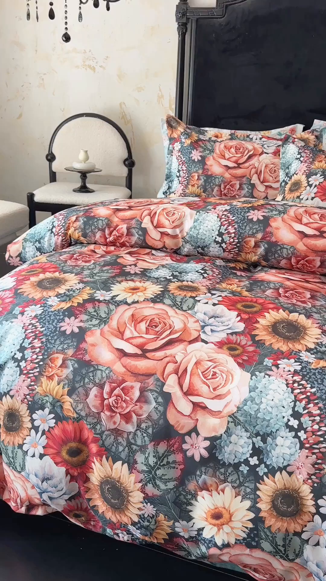 91家纺网 家纺一手货源 找家纺 桔禾家纺 2025新款田园花卉小清新直播加厚植物羊绒四件套高克重磨毛跨境四件套 大量现货 向阳花开