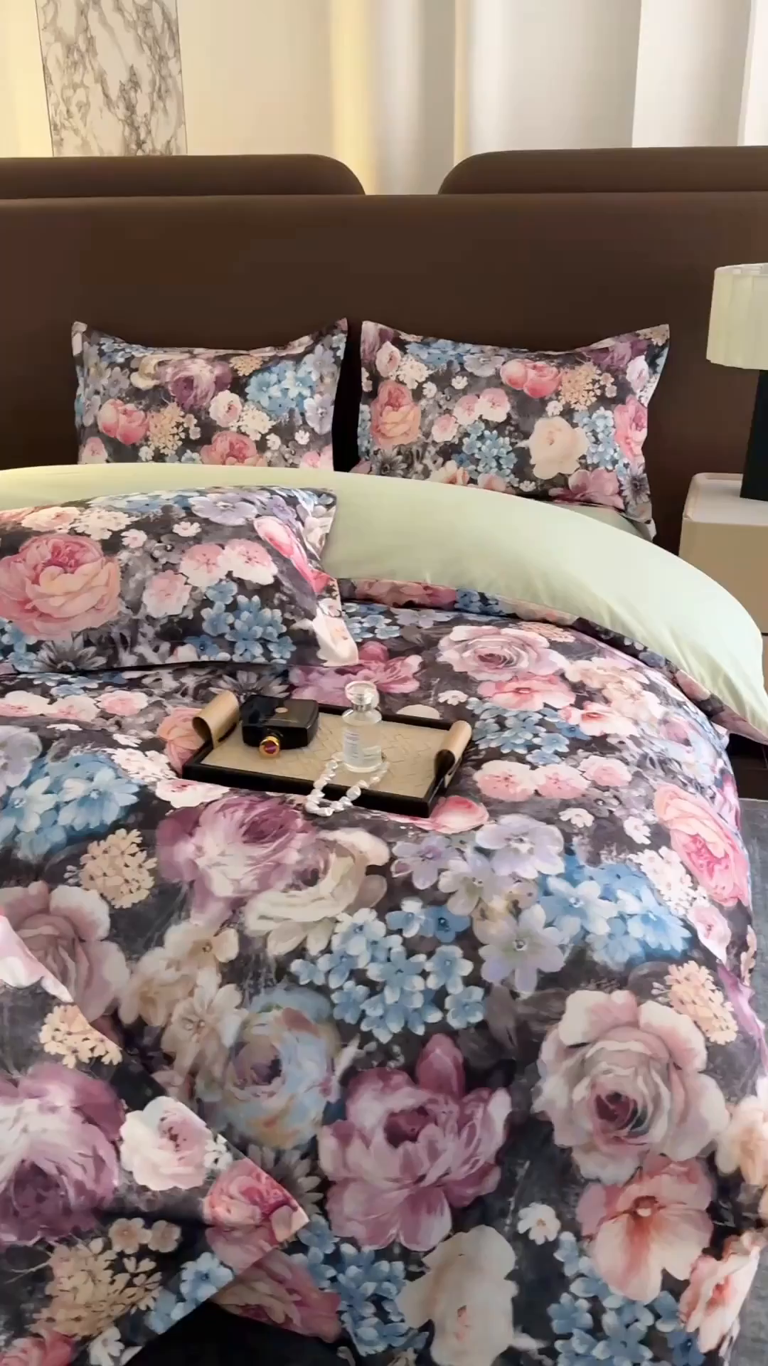 91家纺网 家纺一手货源 找家纺 桔禾家纺 2025新款田园花卉小清新直播加厚植物羊绒四件套高克重磨毛跨境四件套 大量现货 沁香花语