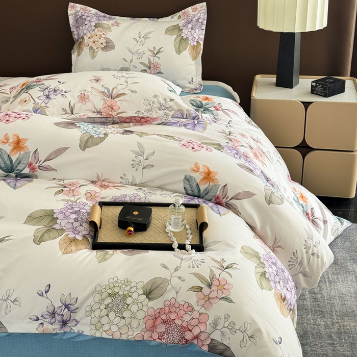 91家纺网 家纺一手货源 找家纺 桔禾家纺 2025新款田园花卉小清新直播加厚植物羊绒四件套高克重磨毛跨境四件套 大量现货 苏紫妮