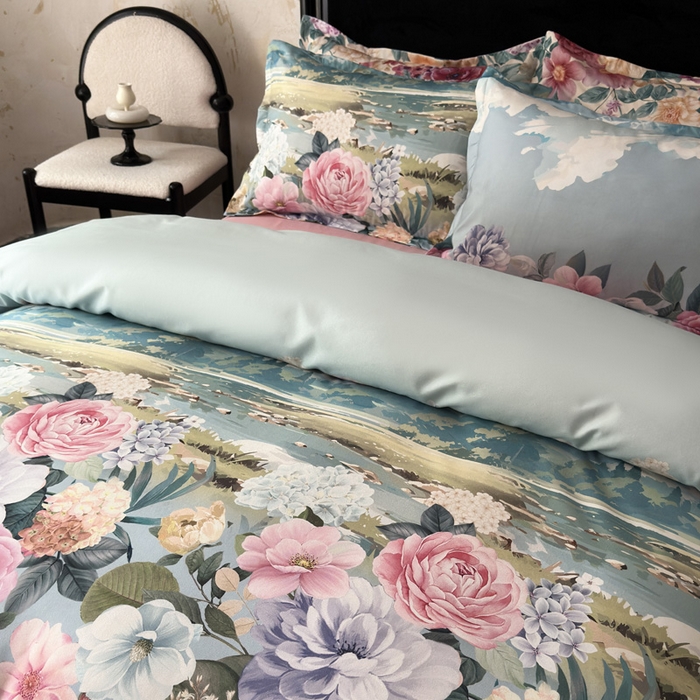 91家纺网 家纺一手货源 找家纺 桔禾家纺 2025新款田园花卉小清新直播加厚植物羊绒四件套高克重磨毛跨境四件套 大量现货 花团锦簇