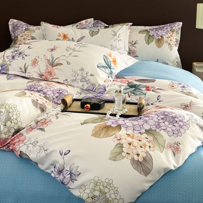 91家纺网 家纺一手货源 找家纺 桔禾家纺 2025新款田园花卉小清新直播加厚植物羊绒四件套高克重磨毛跨境四件套 大量现货 苏紫妮