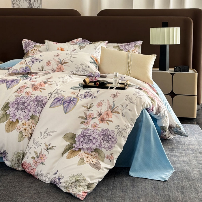 91家纺网 家纺一手货源 找家纺 桔禾家纺 2025新款田园花卉小清新直播加厚植物羊绒四件套高克重磨毛跨境四件套 大量现货 苏紫妮