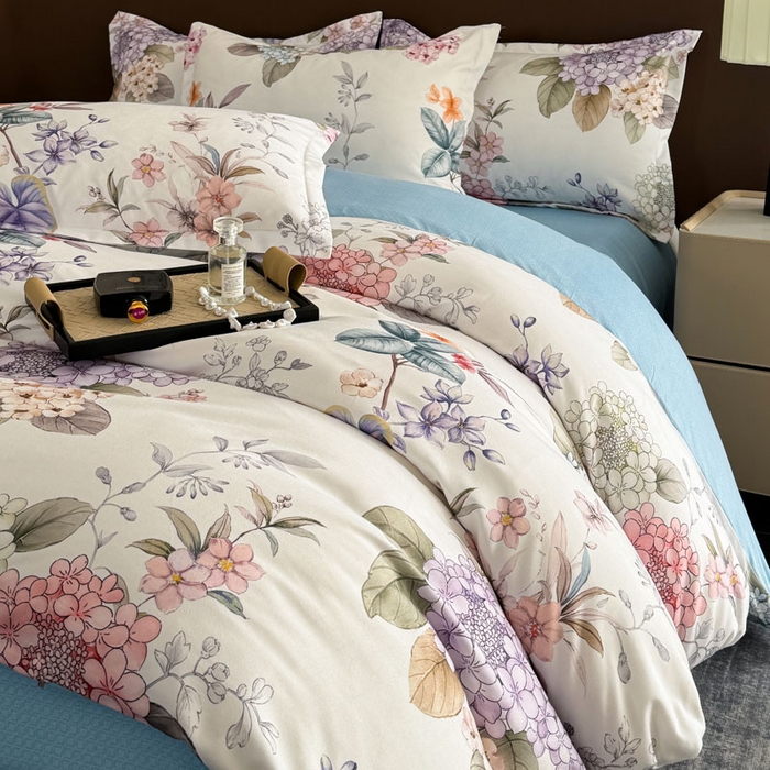 91家纺网 家纺一手货源 找家纺 桔禾家纺 2025新款田园花卉小清新直播加厚植物羊绒四件套高克重磨毛跨境四件套 大量现货 苏紫妮