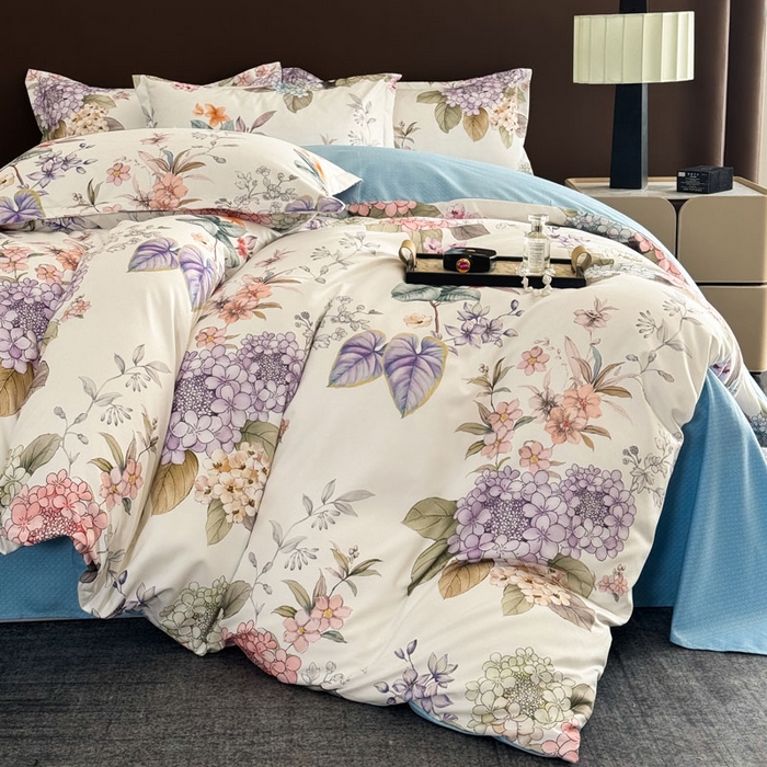 91家纺网 家纺一手货源 找家纺 桔禾家纺 2025新款田园花卉小清新直播加厚植物羊绒四件套高克重磨毛跨境四件套 大量现货 苏紫妮