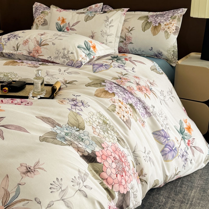 91家纺网 家纺一手货源 找家纺 桔禾家纺 2025新款田园花卉小清新直播加厚植物羊绒四件套高克重磨毛跨境四件套 大量现货 苏紫妮