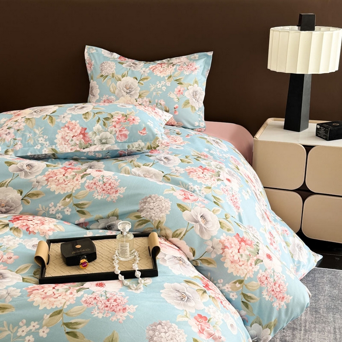 91家纺网 家纺一手货源 找家纺 桔禾家纺 2025新款田园花卉小清新直播加厚植物羊绒四件套高克重磨毛跨境四件套 大量现货 爱情花语