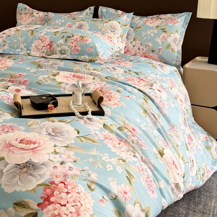 91家纺网 家纺一手货源 找家纺 桔禾家纺 2025新款田园花卉小清新直播加厚植物羊绒四件套高克重磨毛跨境四件套 大量现货 爱情花语