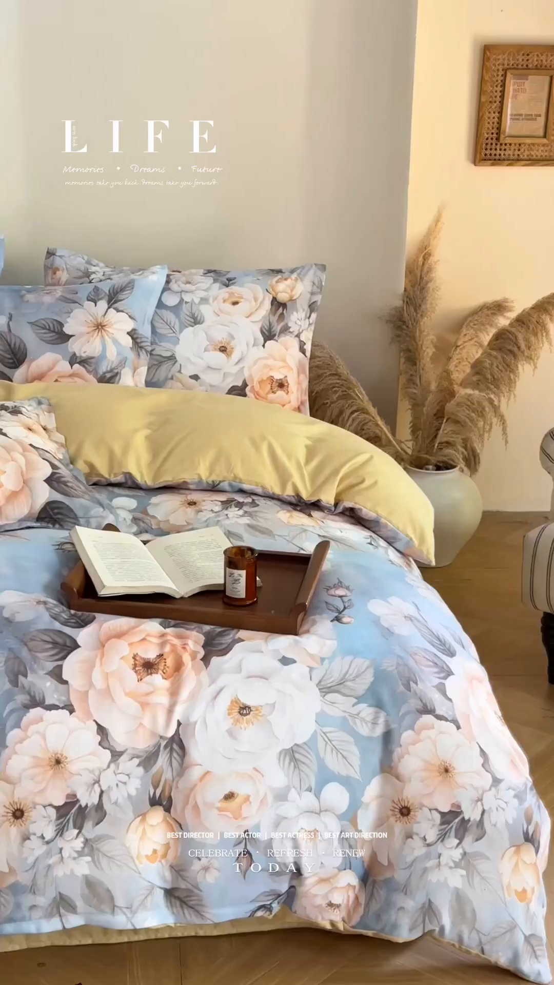 91家纺网 家纺一手货源 找家纺 桔禾家纺 2025新款田园花卉小清新直播加厚植物羊绒四件套高克重磨毛跨境四件套 大量现货 繁花海梦