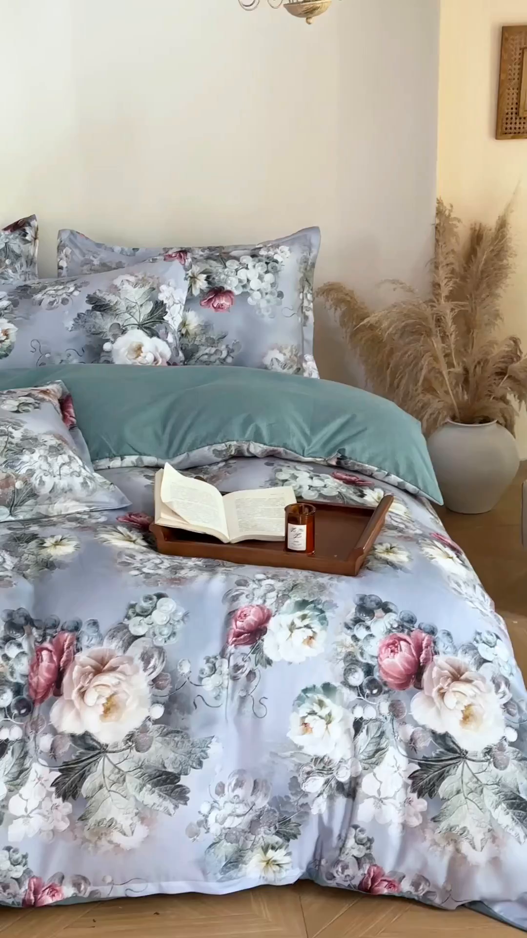 91家纺网 家纺一手货源 找家纺 桔禾家纺 2025新款田园花卉小清新直播加厚植物羊绒四件套高克重磨毛跨境四件套 大量现货 漫步花庭