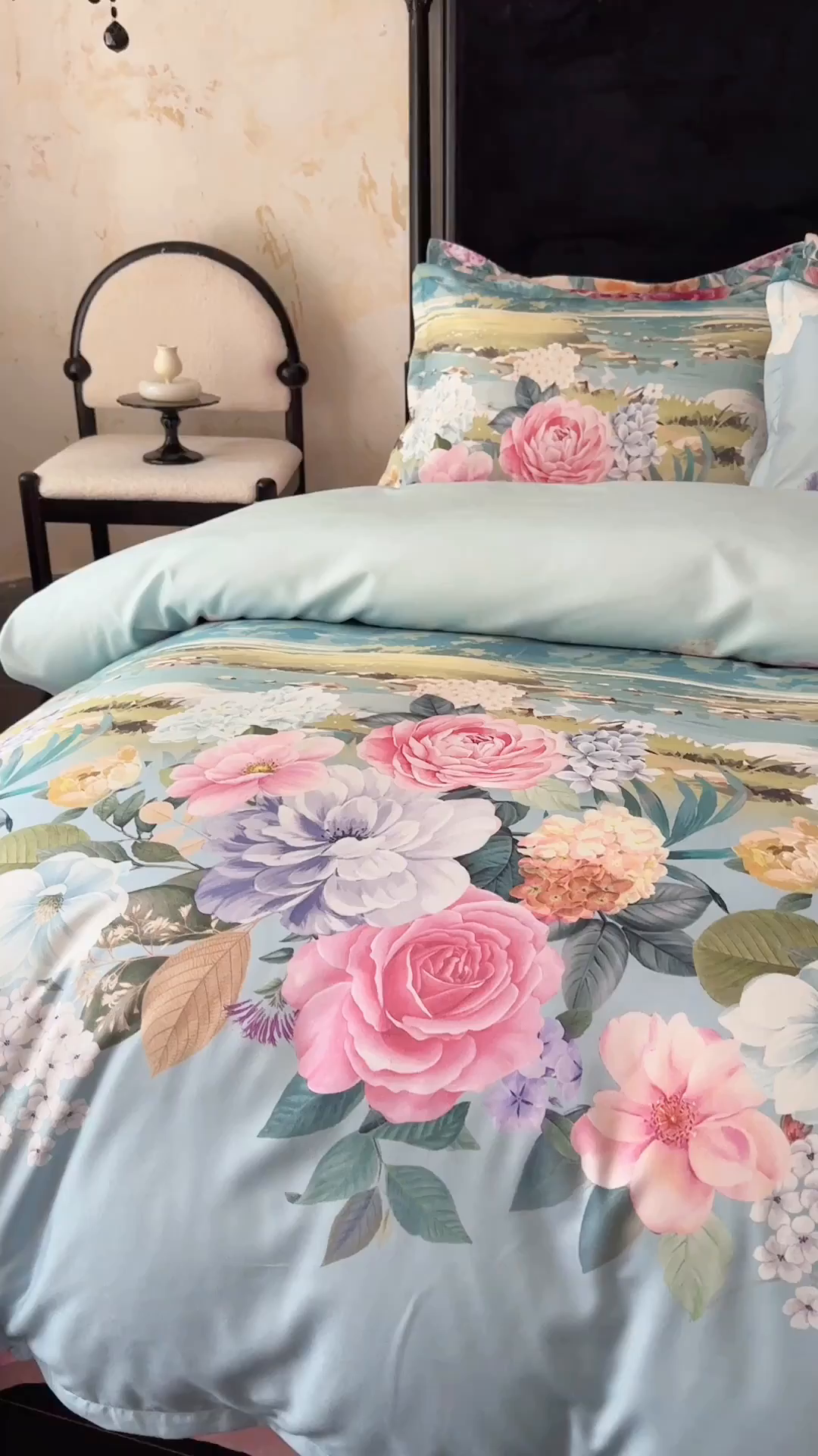 91家纺网 家纺一手货源 找家纺 桔禾家纺 2025新款田园花卉小清新直播加厚植物羊绒四件套高克重磨毛跨境四件套 大量现货 花团锦簇