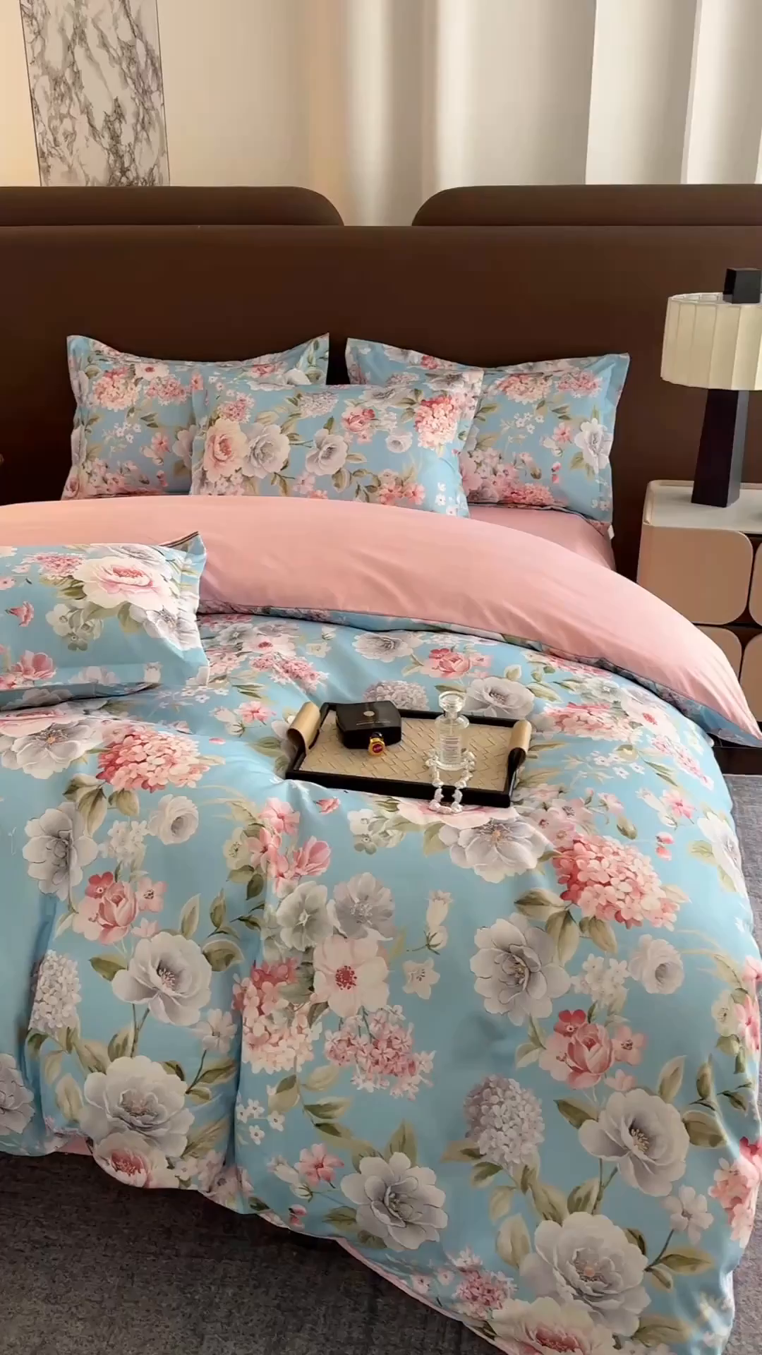 91家纺网 家纺一手货源 找家纺 桔禾家纺 2025新款田园花卉小清新直播加厚植物羊绒四件套高克重磨毛跨境四件套 大量现货 爱情花语