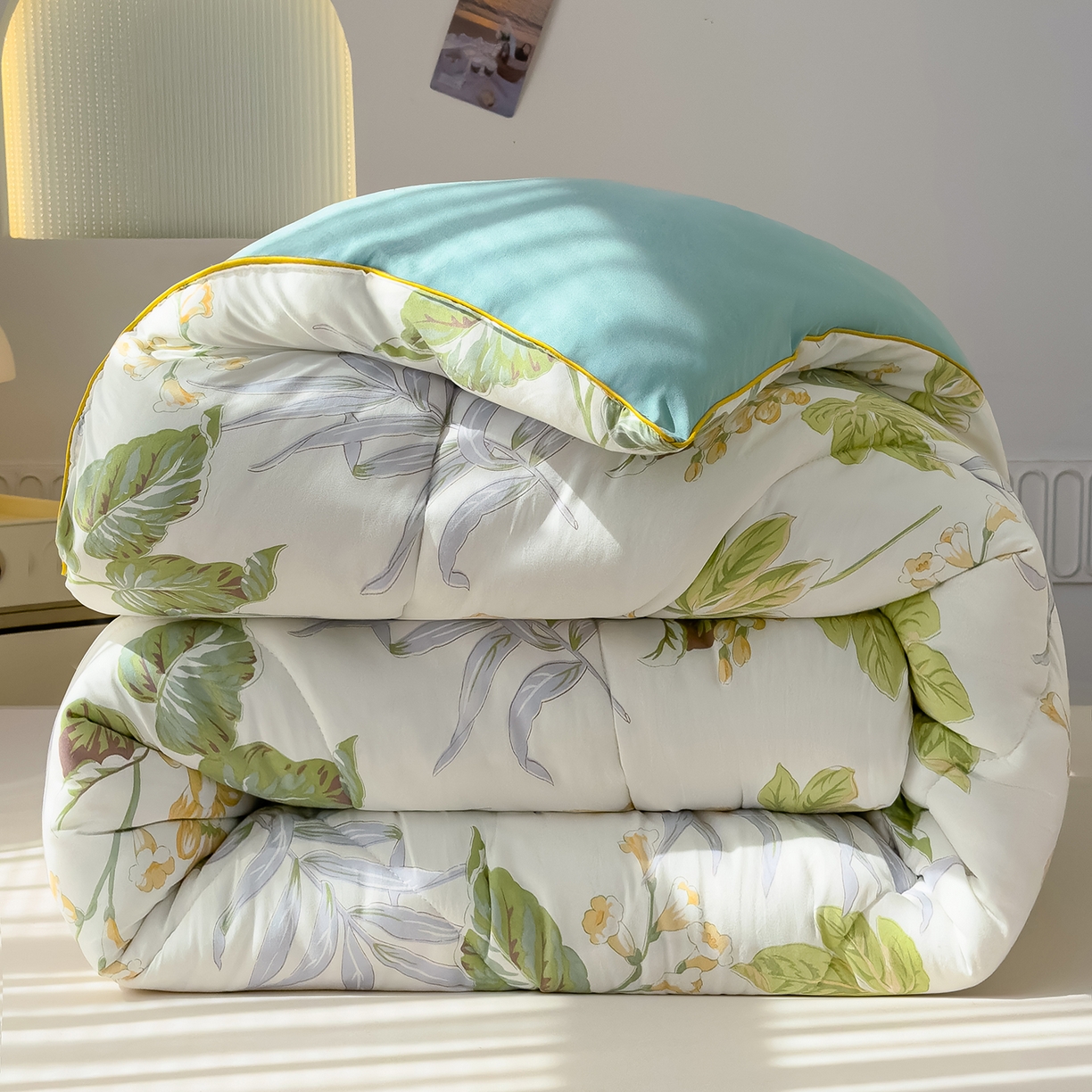 91家纺网 家纺一手货源 找家纺 （总）桔禾家纺 2025新款水洗双层纱纤维被春秋被冬被被芯