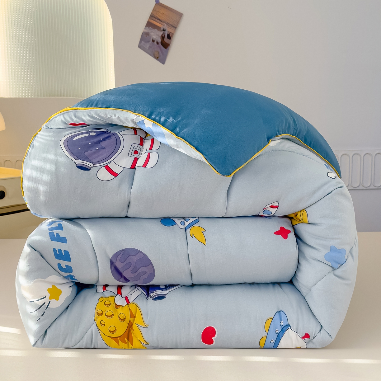 91家纺网 家纺一手货源 找家纺 （总）桔禾家纺 2025新款水洗双层纱纤维被春秋被冬被被芯