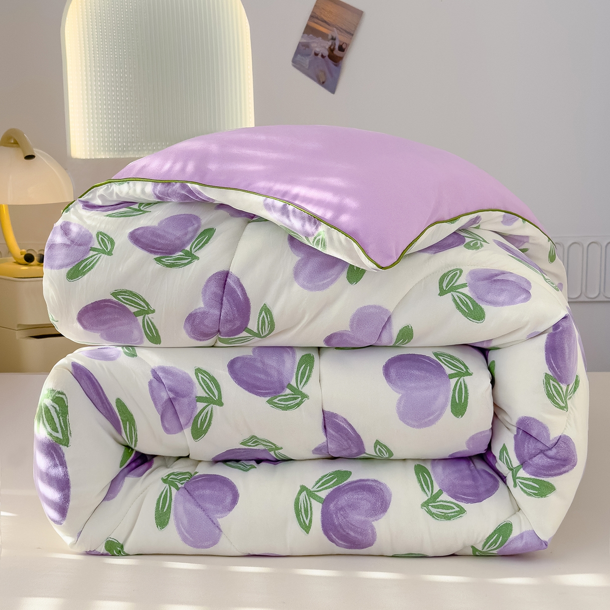 91家纺网 家纺一手货源 找家纺 （总）桔禾家纺 2025新款水洗双层纱纤维被春秋被冬被被芯