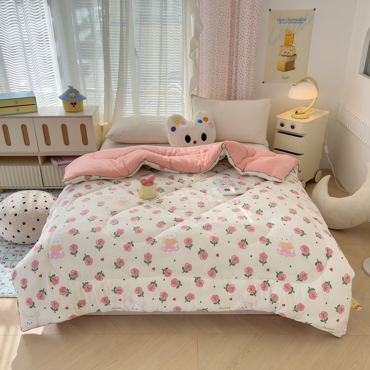 91家纺网 家纺一手货源 找家纺 （总）桔禾家纺 2025新款水洗双层纱纤维被春秋被冬被被芯