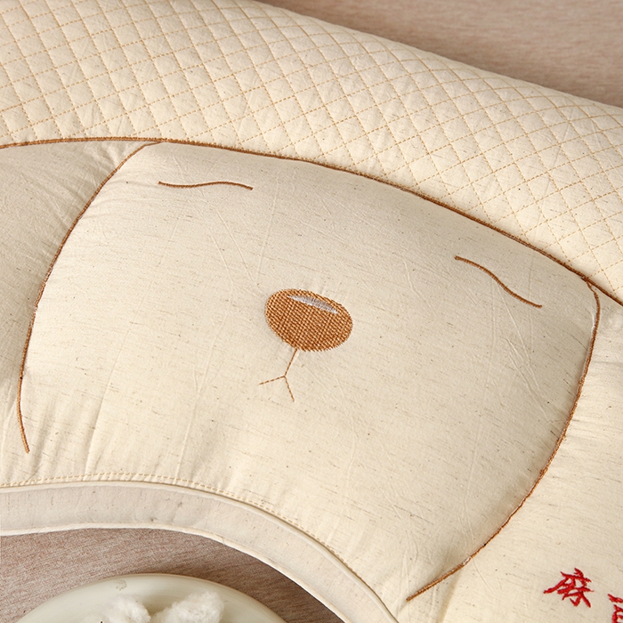 91家纺网 家纺一手货源 找家纺 仁宇枕业 2025新款新品全棉棉麻儿童分区护颈枕头枕芯麻吉熊儿童枕头 麻吉熊