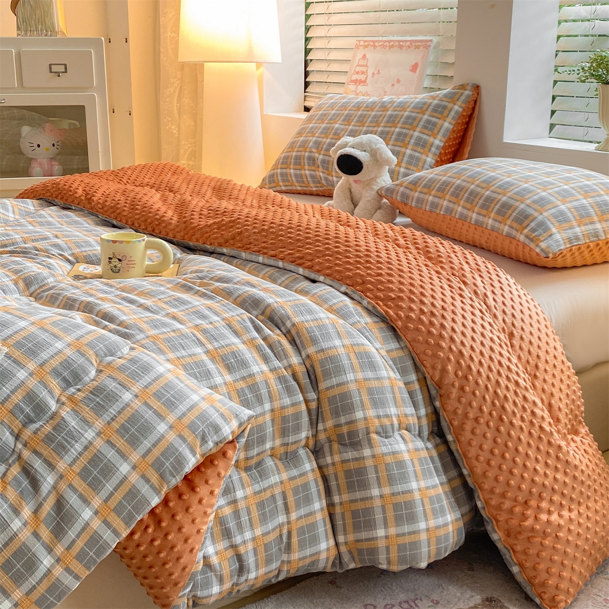 91家纺网 家纺一手货源 找家纺 （总）宝士康家纺 2025新款豆豆绒木棉冬被/被芯/跨境/外贸