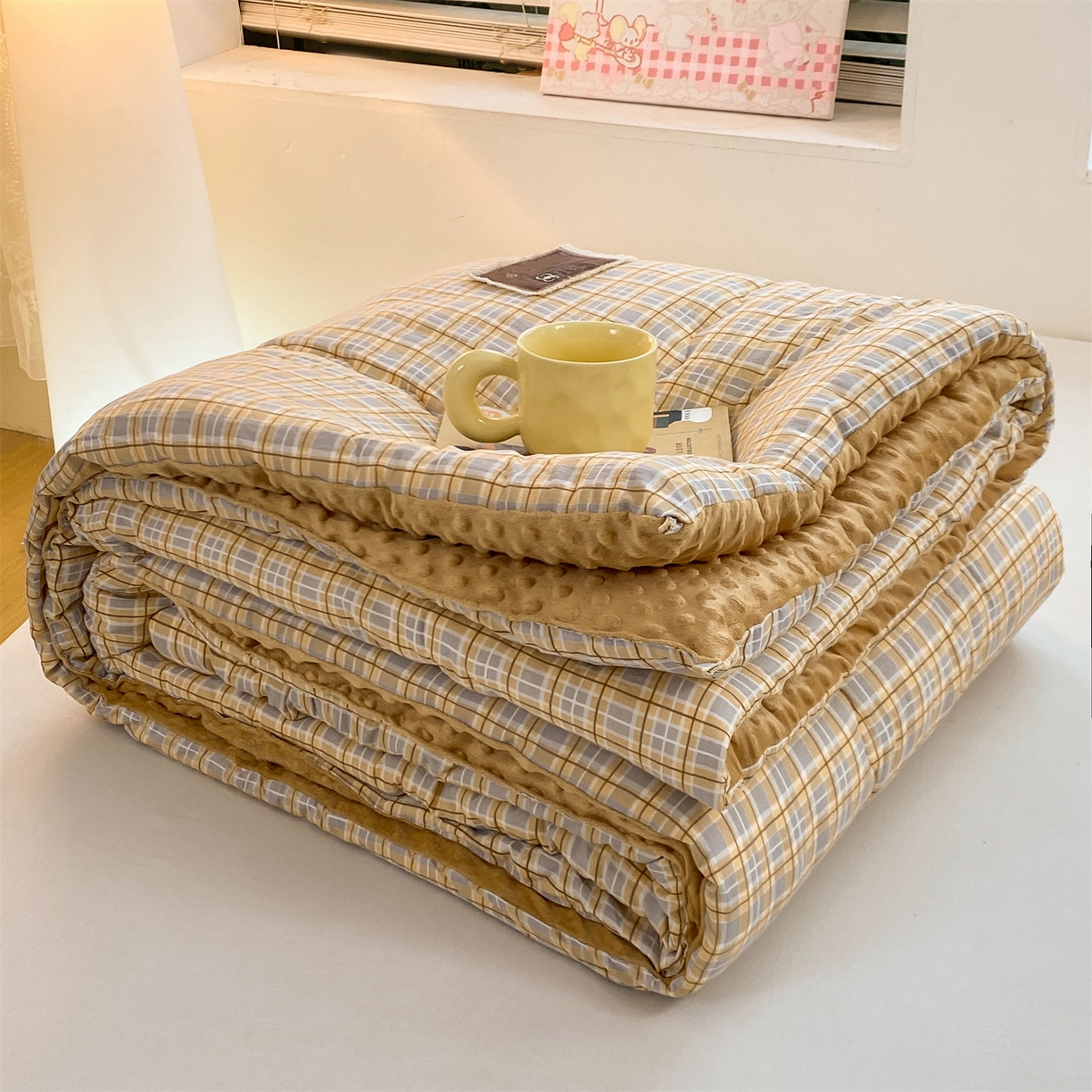 91家纺网 家纺一手货源 找家纺 （总）宝士康家纺 2025新款豆豆绒木棉冬被/被芯/跨境/外贸