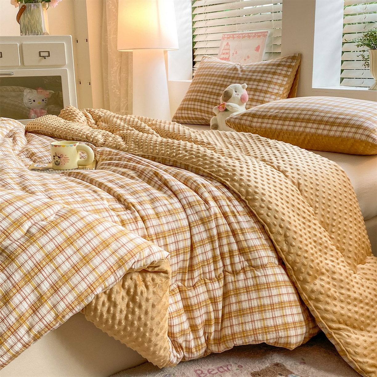 91家纺网 家纺一手货源 找家纺 （总）宝士康家纺 2025新款豆豆绒木棉冬被/被芯/跨境/外贸