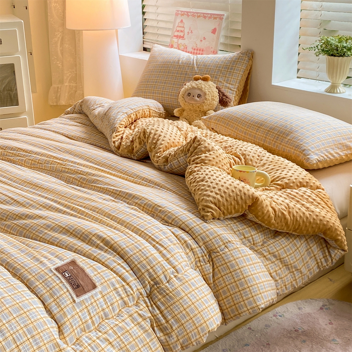 91家纺网 家纺一手货源 找家纺 （总）宝士康家纺 2025新款豆豆绒木棉冬被/被芯/跨境/外贸