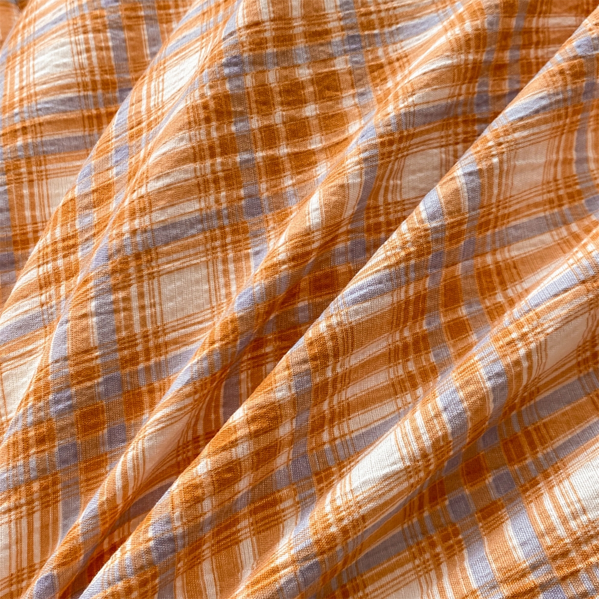 91家纺网 家纺一手货源 找家纺 宝士康家纺 2025新款豆豆绒木棉冬被/被芯/跨境/外贸 豆豆-蓝橙格