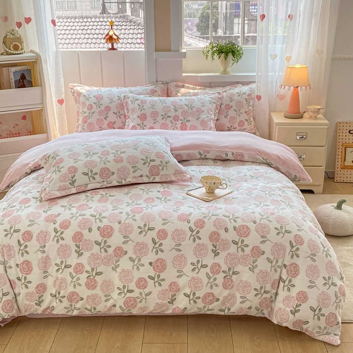 91家纺网 家纺一手货源 找家纺 （总）卓越家纺 2025新款加厚保暖牛奶绒四件套