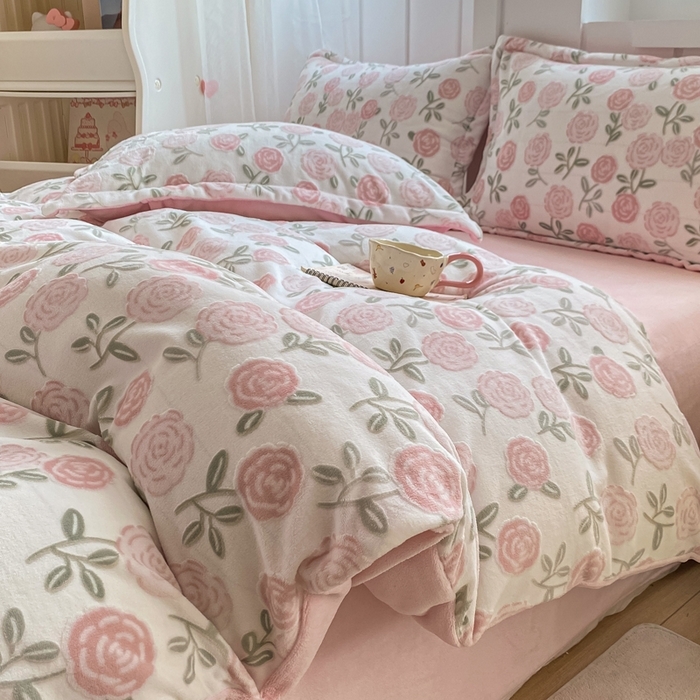 91家纺网 家纺一手货源 找家纺 （总）卓越家纺 2025新款加厚保暖牛奶绒四件套