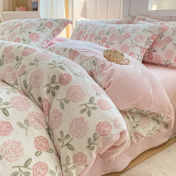 91家纺网 家纺一手货源 找家纺 （总）卓越家纺 2025新款加厚保暖牛奶绒四件套