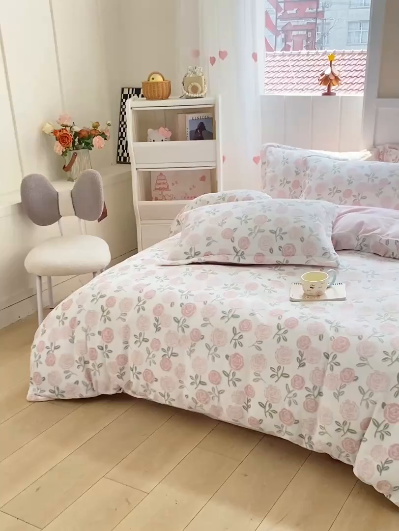 91家纺网 家纺一手货源 找家纺 （总）卓越家纺 2025新款加厚保暖牛奶绒四件套