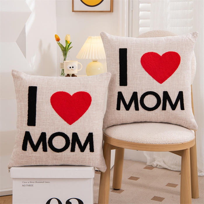 91家纺网 家纺一手货源 找家纺 仁宇枕业 2025新款新品情侣抱枕靠枕靠垫腰枕头枕腰靠枕头枕芯 亚麻不离不弃抱枕系列-爱心MOM