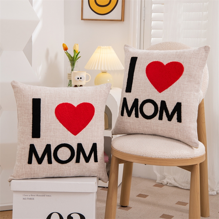 91家纺网 家纺一手货源 找家纺 仁宇枕业 2025新款新品情侣抱枕靠枕靠垫腰枕头枕腰靠枕头枕芯 亚麻不离不弃抱枕系列-爱心MOM