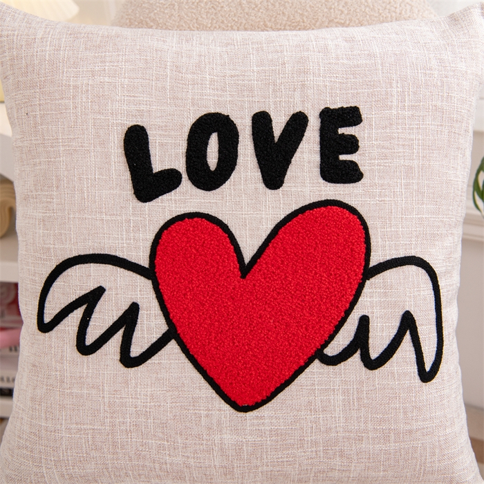 91家纺网 家纺一手货源 找家纺 仁宇枕业 2025新款新品情侣抱枕靠枕靠垫腰枕头枕腰靠枕头枕芯 亚麻不离不弃抱枕系列-爱心翅膀