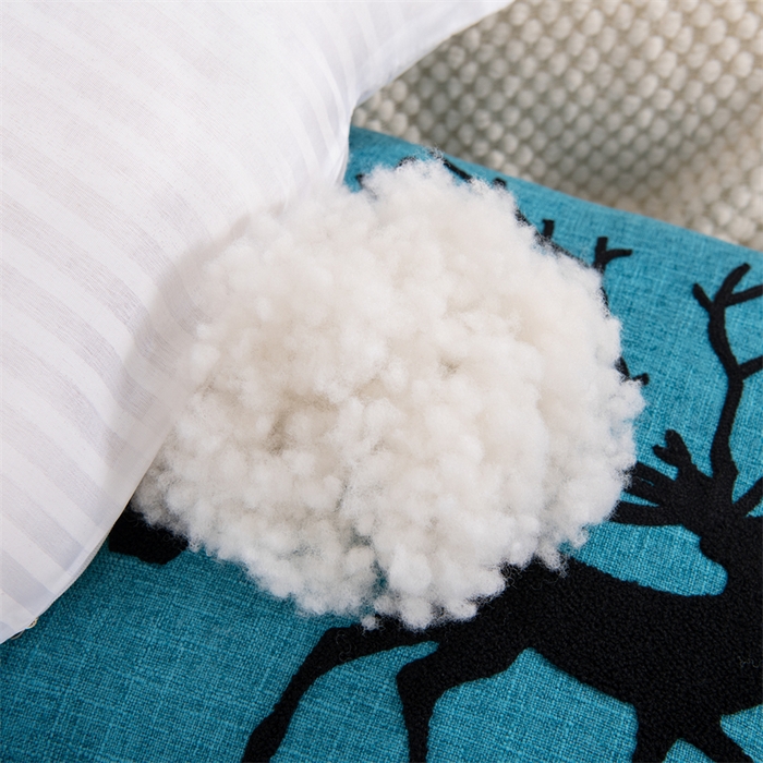 91家纺网 家纺一手货源 找家纺 仁宇枕业 2025新款新品情侣抱枕靠枕靠垫腰枕头枕腰靠枕头枕芯 亚麻一鹿有你系列抱枕-墨绿色