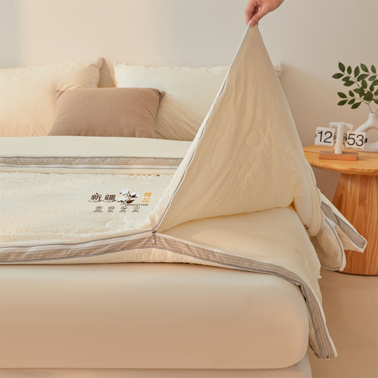 91家纺网 家纺一手货源 找家纺 （总）易博家纺 2025新款A类水洗棉新疆棉花被立体边子母被冬被春秋被被子被芯