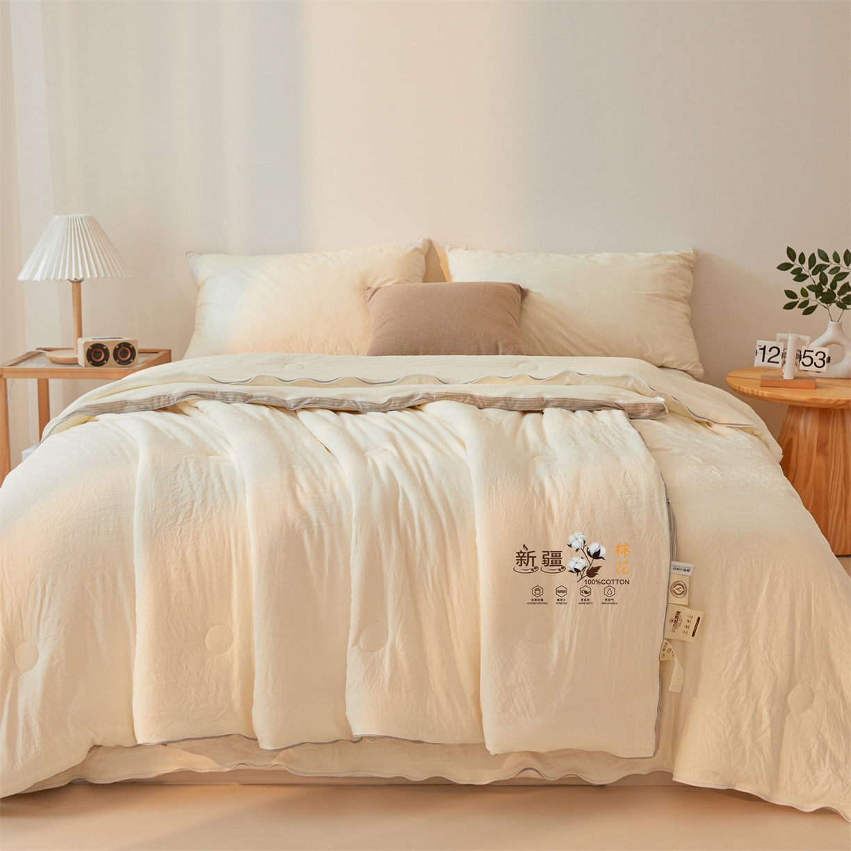 91家纺网 家纺一手货源 找家纺 （总）易博家纺 2025新款A类水洗棉新疆棉花被立体边子母被冬被春秋被被子被芯