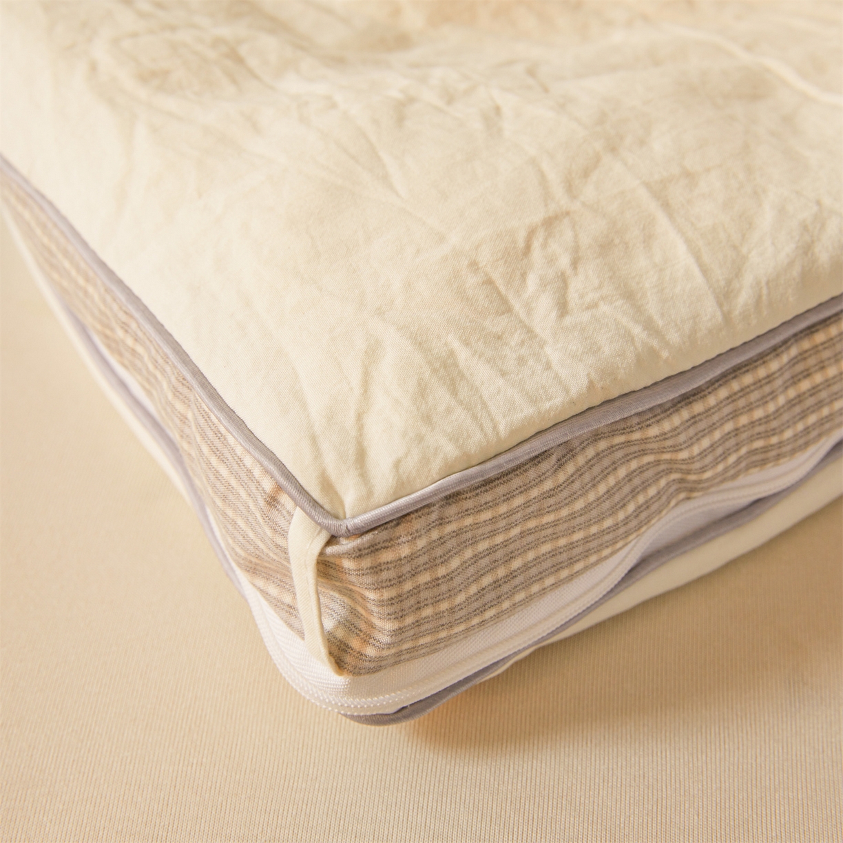 91家纺网 家纺一手货源 找家纺 易博家纺 2025新款A类水洗棉新疆棉花被立体边子母被冬被春秋被被子被芯 新疆棉-立体白