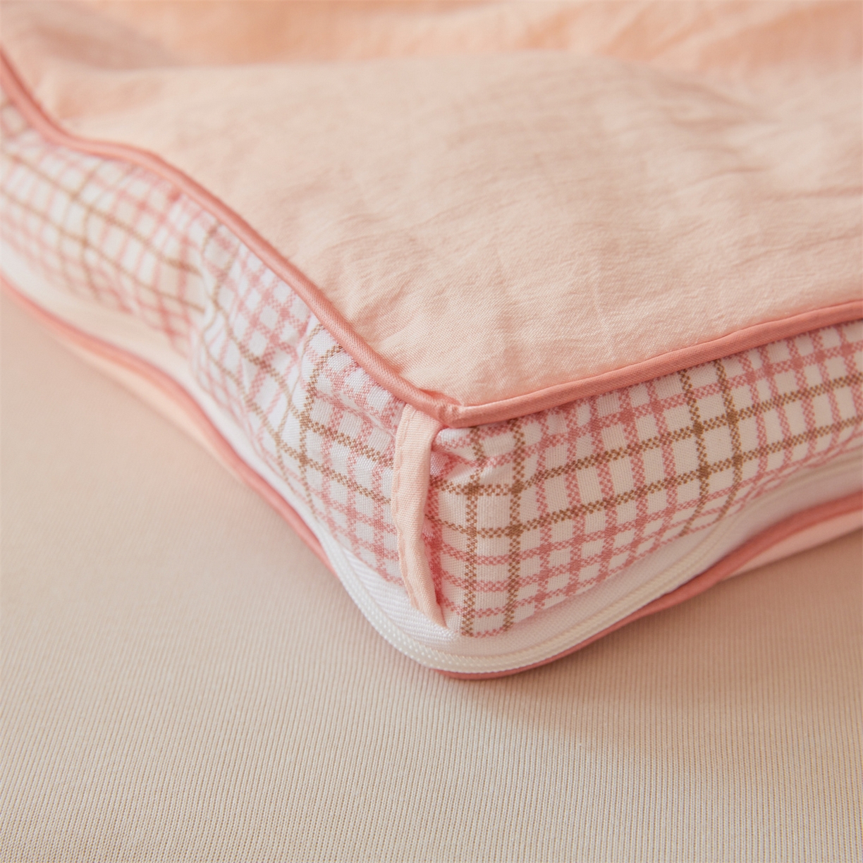 91家纺网 家纺一手货源 找家纺 易博家纺 2025新款A类水洗棉新疆棉花被立体边子母被冬被春秋被被子被芯 新疆棉-立体粉