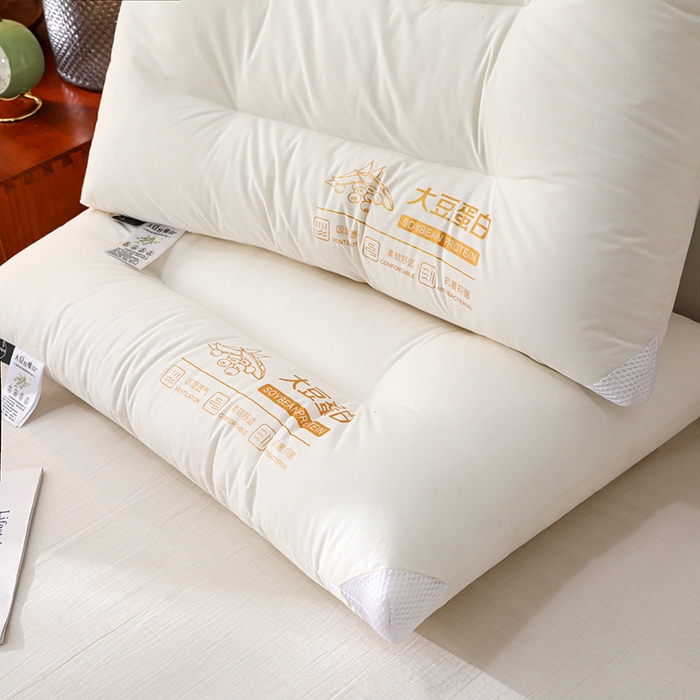 91家纺网 家纺一手货源 找家纺 （总）仁宇枕业 2025新款新品A类全棉大豆蛋白舒适定型护颈羽丝绒枕头枕芯