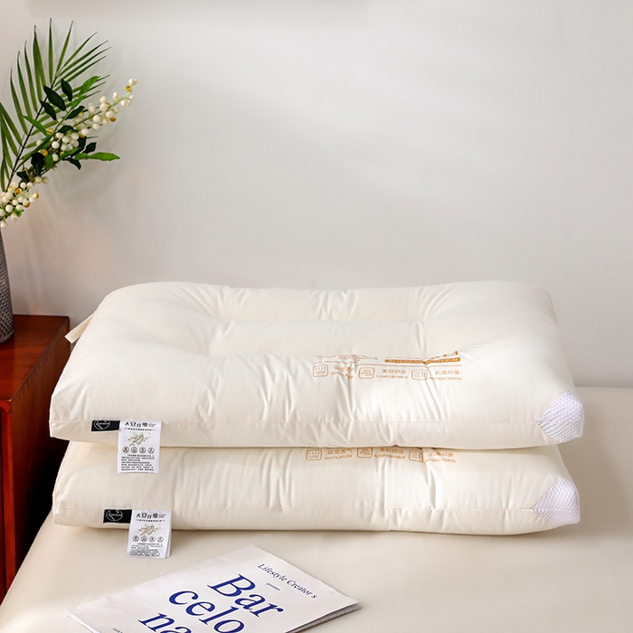 91家纺网 家纺一手货源 找家纺 （总）仁宇枕业 2025新款新品A类全棉大豆蛋白舒适定型护颈羽丝绒枕头枕芯